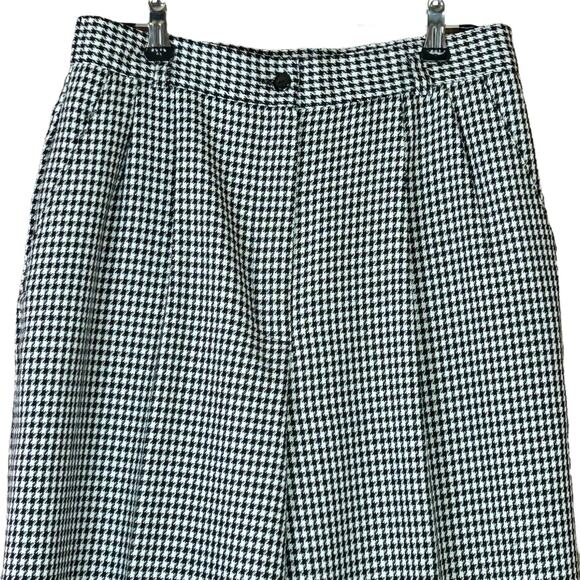 Norton McNaughton Houndstooth Dress Pants Size 10 Black White Pleated Officewear - Picture 4 of 10